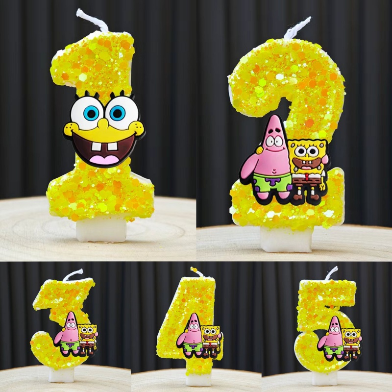 Musical Instrument Gong - Lilin SpongeBob Lucu Nomor Anime 0-9